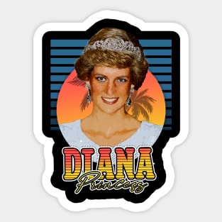 Retro Style Flyer Princess Diana 80s Sticker